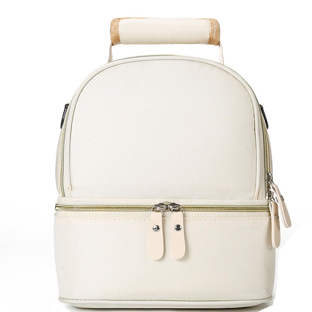 BY-J Insulated Breast Pump Bag Backpack Breastmilk Cooler Compartment for Breast Pump Fits 3 Baby Bottles for Nursing Mom Daycare Work Travel Beige
