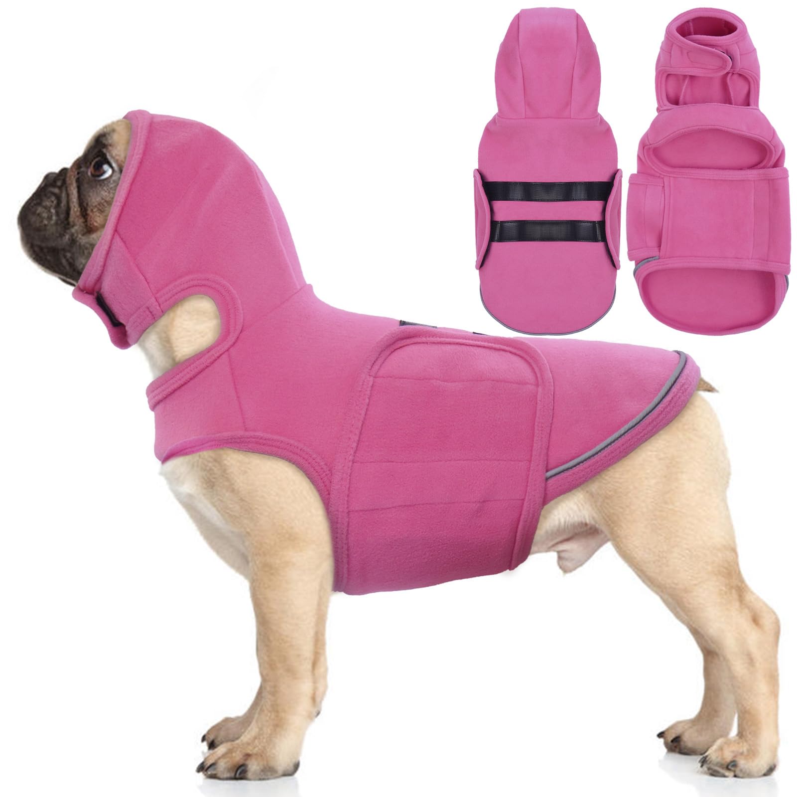 Lelepet Dog Calming Hoodie Dog Anxiety Shirt with Dog Ear Cover Comfy Dog Shirt for Anxiety Relief Reflective Dog Calming Vest for Fireworks/Thunderstroms/Separetion Soft Dog Hoodie