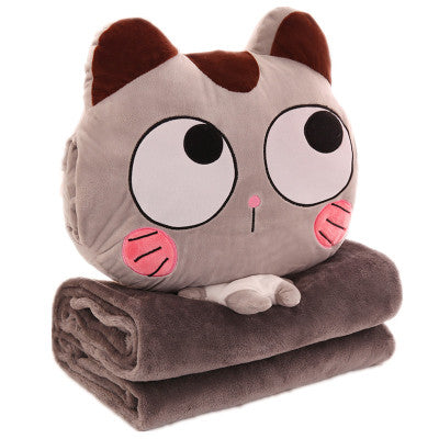 Cartoon Multi-Function Air Conditioner Pillow Blanket
