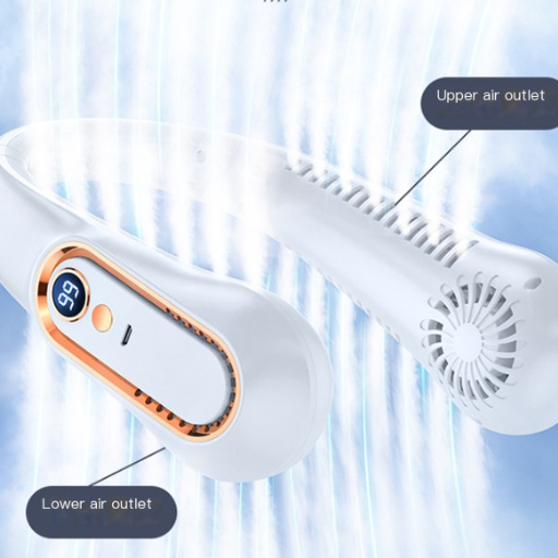 Portable Mini Neck Fan with Digital Display (One Piece)