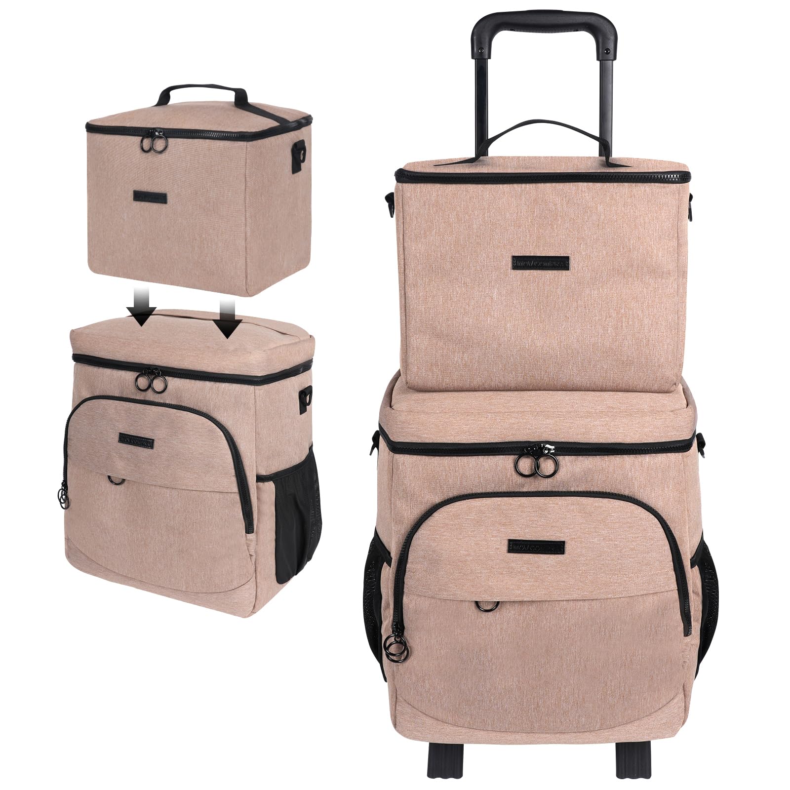 Cooler Bag Wheeled Double for Camping Picnic Beach Travel
