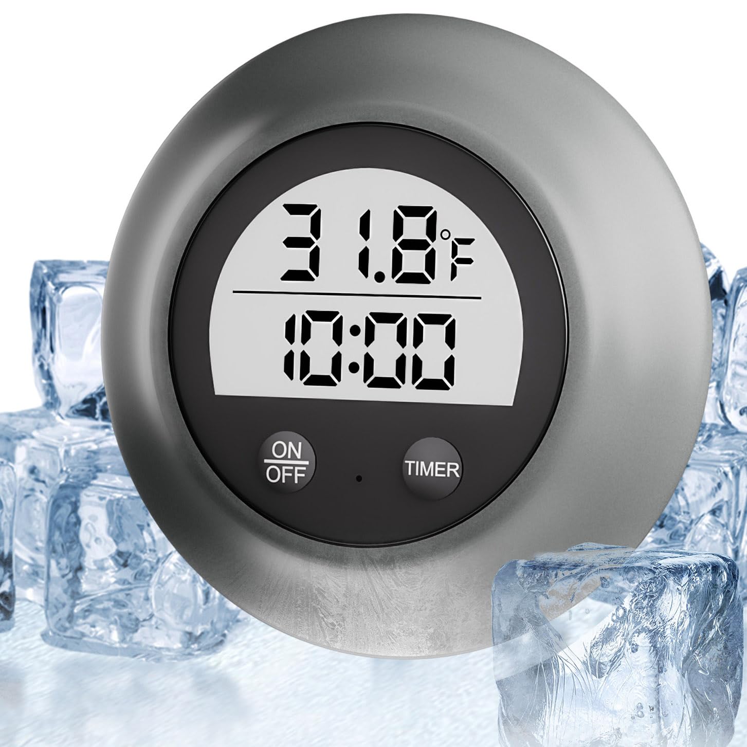 Silicone Cover Ice Bath Thermometer with Timer Waterproof Floating Cold Plunge Thermometer Water Thermometer for Ice Bath Tub Accurate Recovery(Gray)