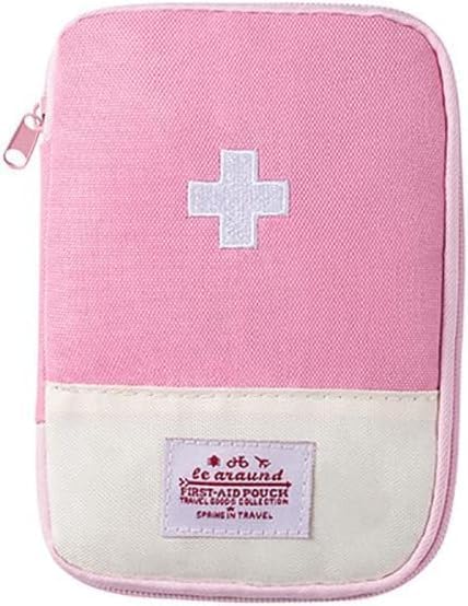 1Pc Pink - Small First Aid Bag Empty Empty First Aid Pouch Mini Portable Medical Bag for Outdoor Camping Hiking Traveling Emergency Bag First Aid Kits Sports and Outdoors（15 * 10.5cm)