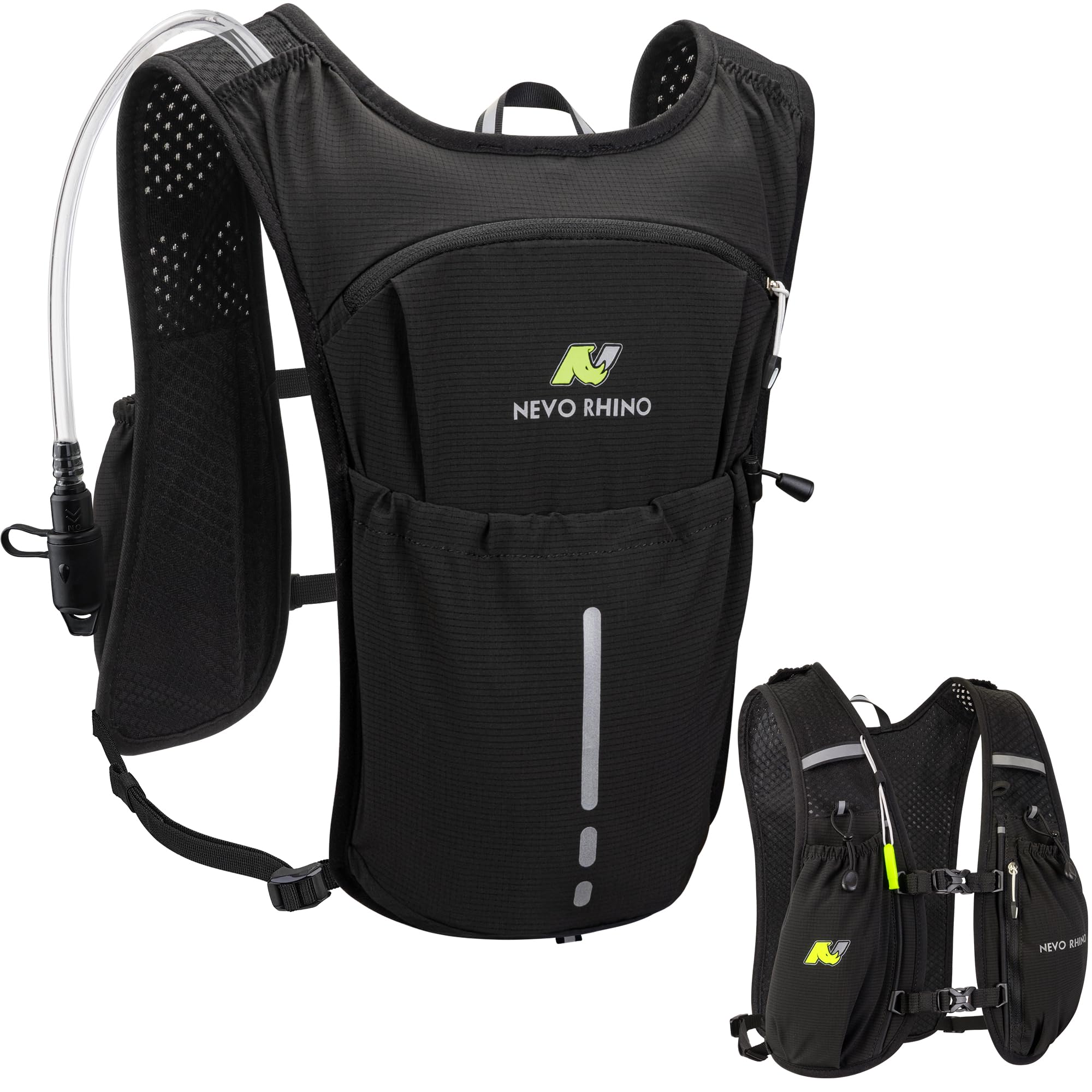 N NEVO RHINO Lightweight Running Vest-Insulated Water Backpack with 1.5L Water Bladder Hydration Vest for Hiking Trail Running Marathons Cycling