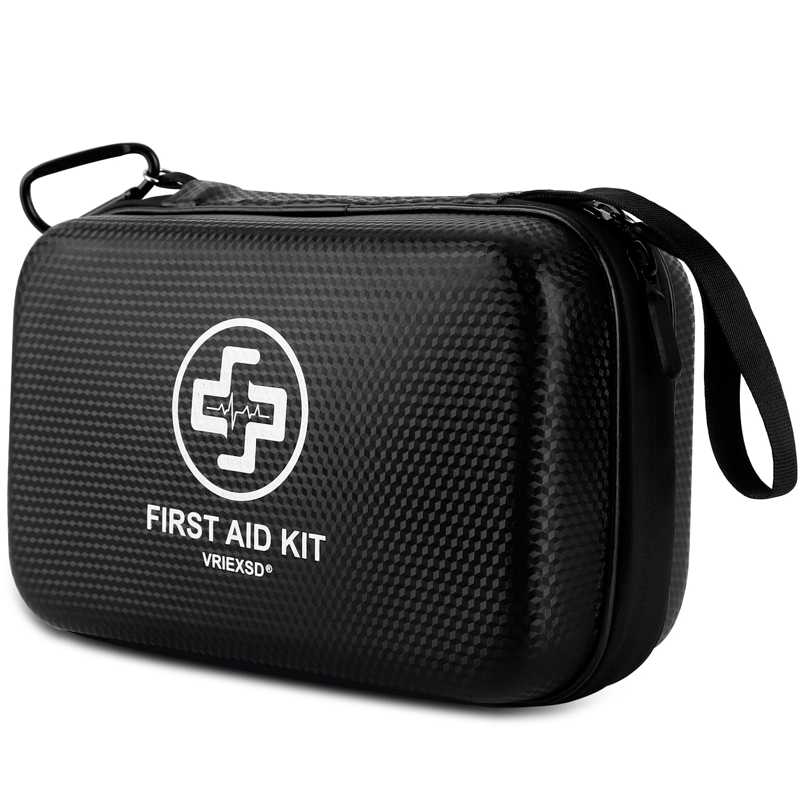 VRIEXSD Premium First Aid Kit 320 Piece Waterproof Hard Shell Eva First Aid Kit for Home Camping Cars Hiking Travel Businesses & Outdoor Emergencies - Emergency Medical Kits (Black)