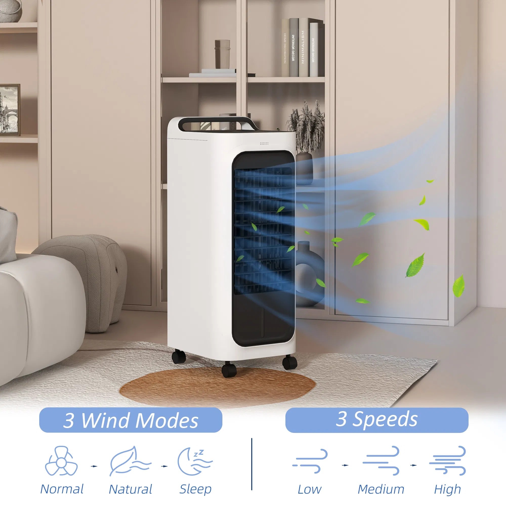 HOMCOM Evaporative Air Cooler With Ice Packs
