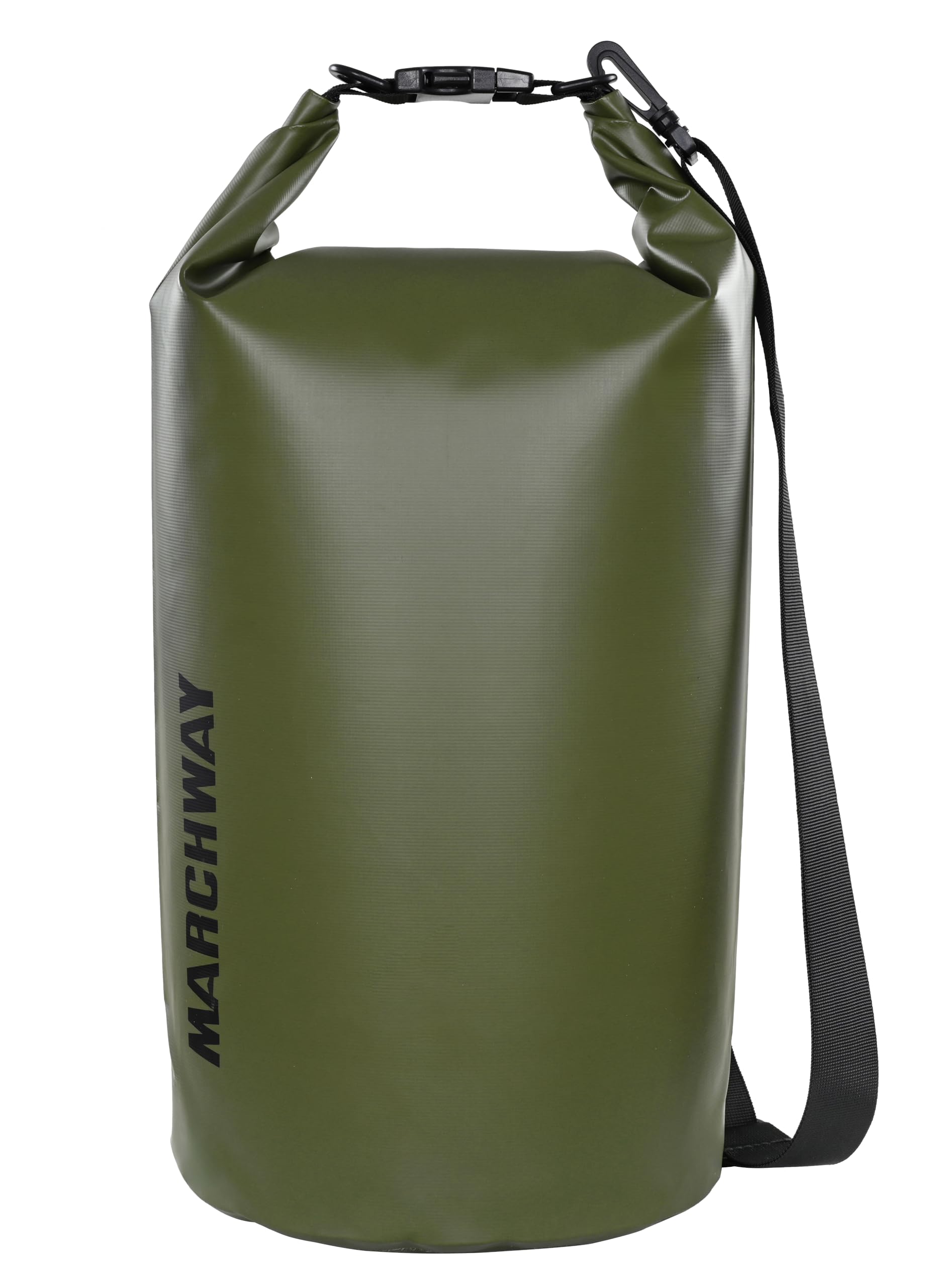 MARCHWAY Floating Waterproof Dry Bag Backpack 5L/10L/20L/30L/40L Roll Top Sack Keeps Gear Dry for Kayaking Rafting Boating Swimming Camping Hiking Beach Fishing (Army Green 5L)