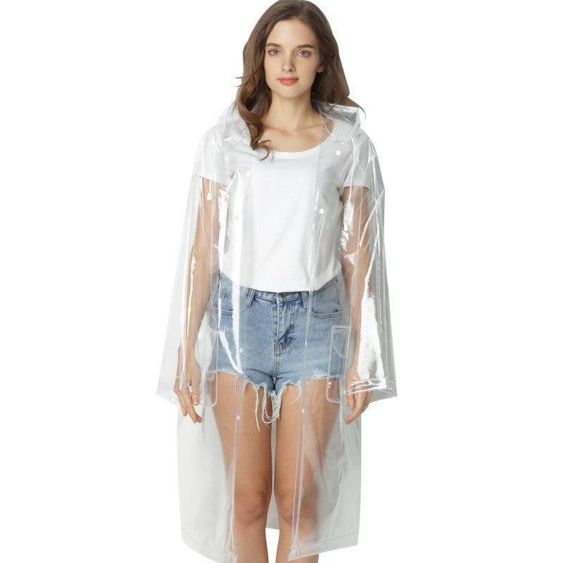 Transparent Waterproof EVA Raincoat with Pockets