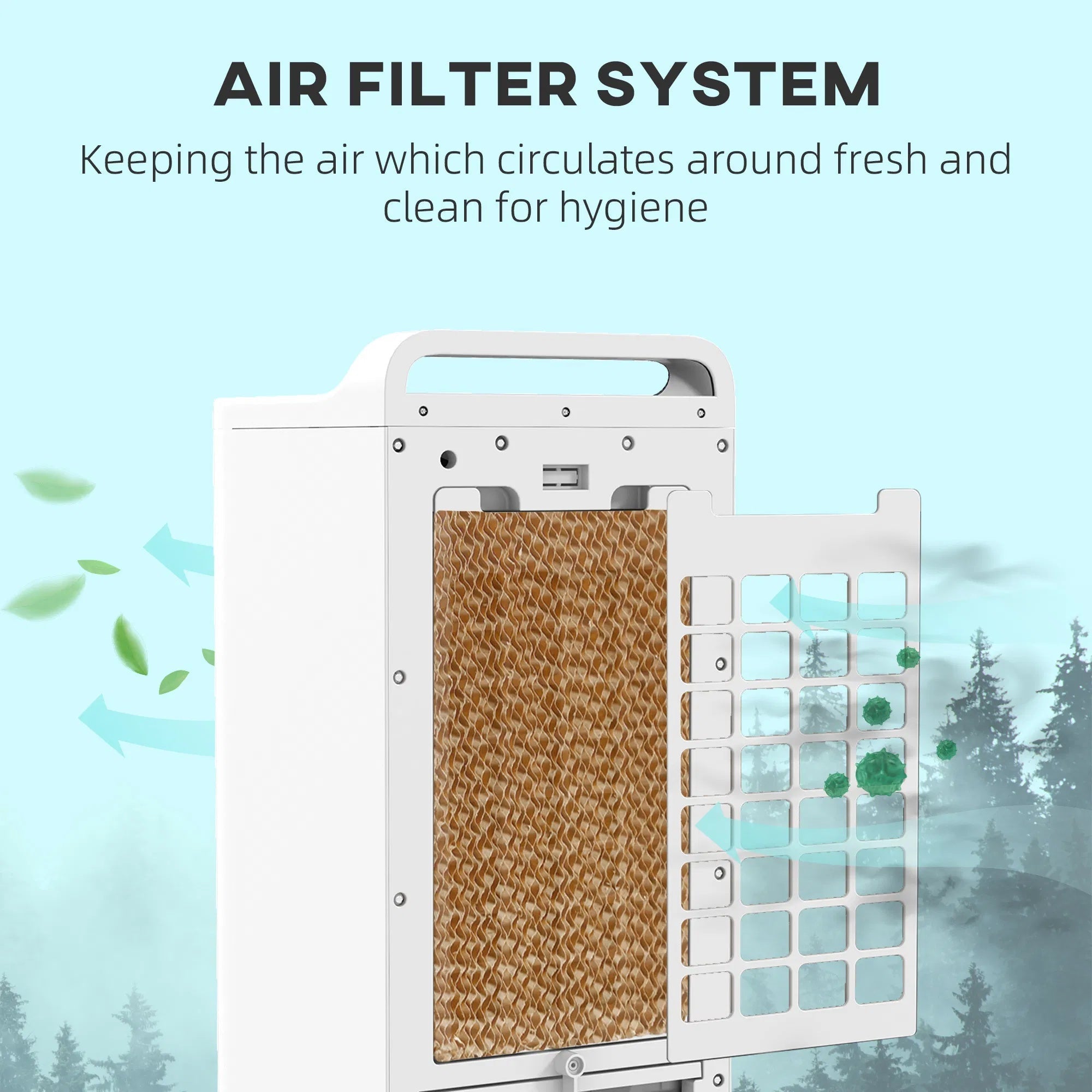 HOMCOM Evaporative Air Cooler With Ice Packs