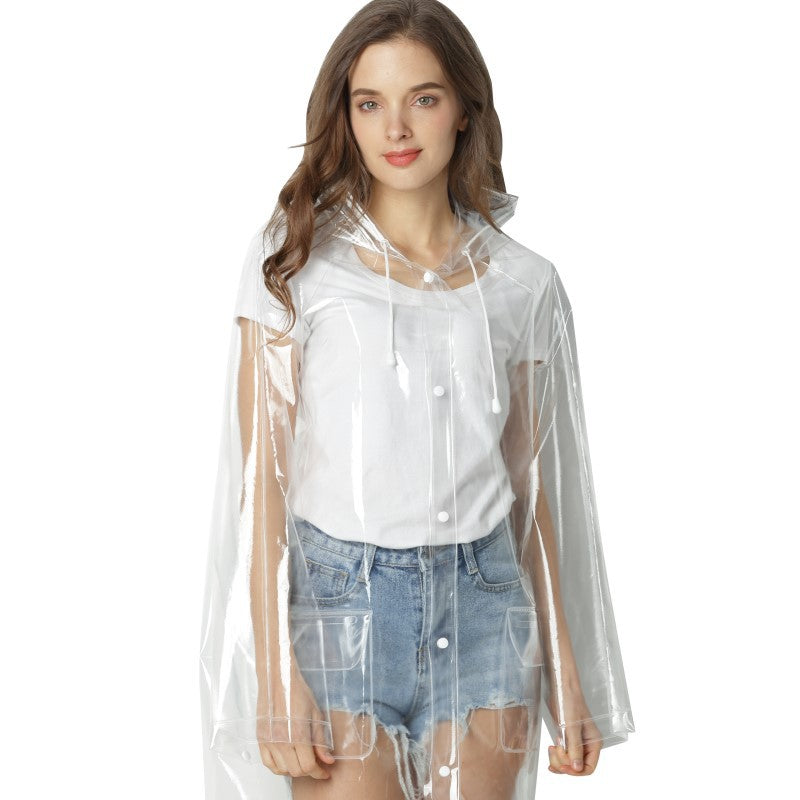 Transparent Waterproof EVA Raincoat with Pockets